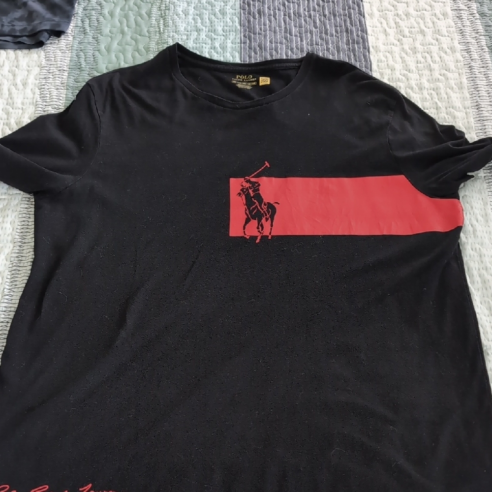 Polo by Ralph Lauren Black and Red Short Sleeve Tee